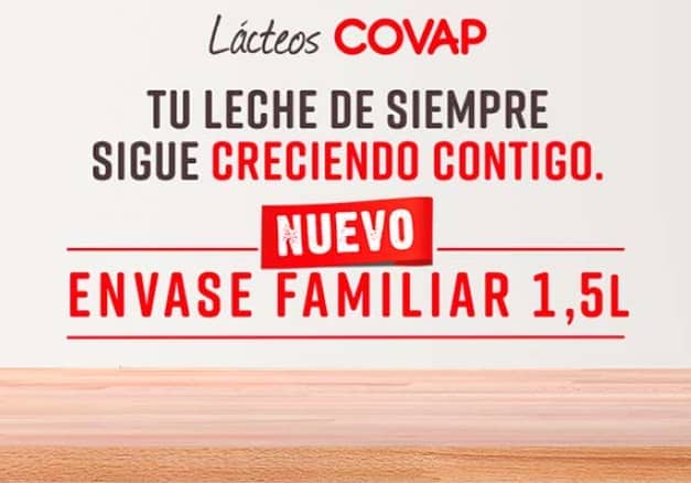 Tres botellas de leche de COVAP